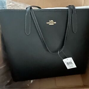 Coach Black Leather Tote